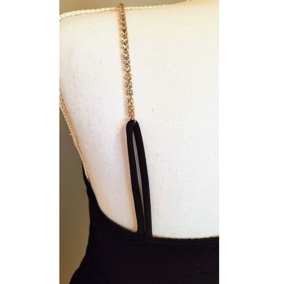 F21 Black, Asymmetrical, Rhinestone-Strap Dress - Picture 7 of 8